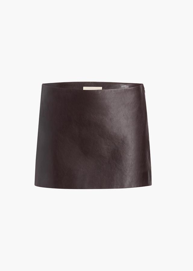 Jett Skirt in Dark Brown Leather Product Image