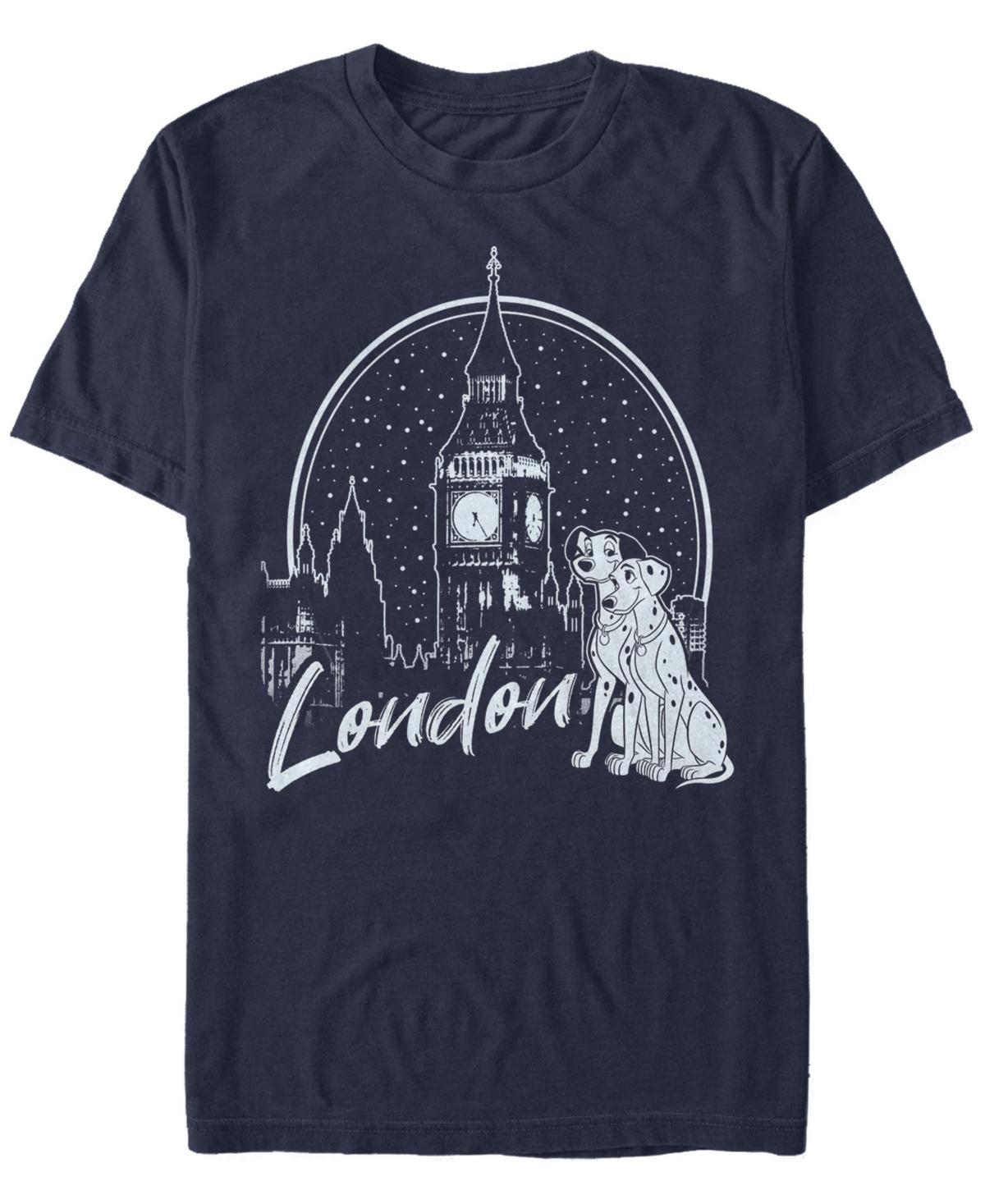 Mens Disney 101 Dalmatians Pongo & Perdita In London Tee Blue Product Image