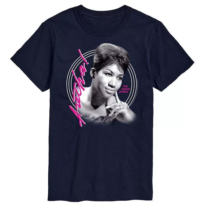 Mens Aretha Franklin Queen Of Soul Graphic Tee Blue Product Image