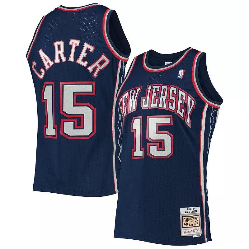 Mens Mitchell & Ness Vince Carter Navy New Jersey Nets Hardwood Classics Swingman Jersey Nba Blue Product Image