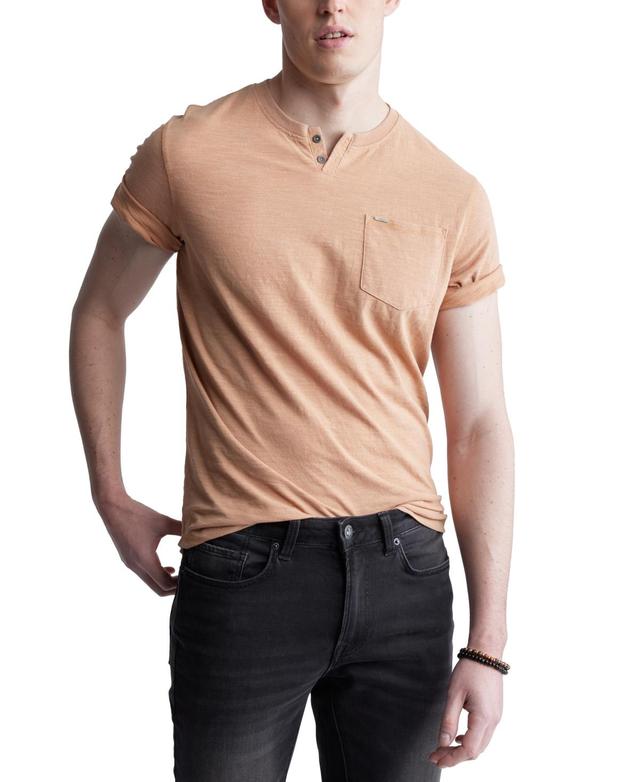 Buffalo David Bitton Mens Kadya Relaxed-Fit Heathered Short Sleeve Henley Shirt Product Image