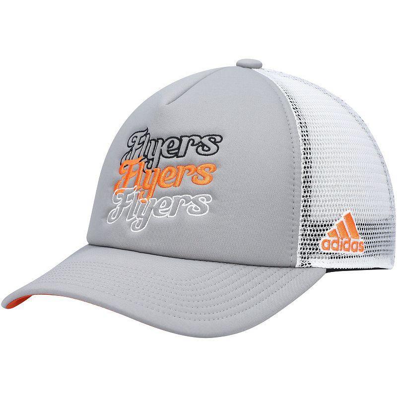 Womens adidas Gray/White Philadelphia Flyers Foam Trucker Snapback Hat, Grey Product Image