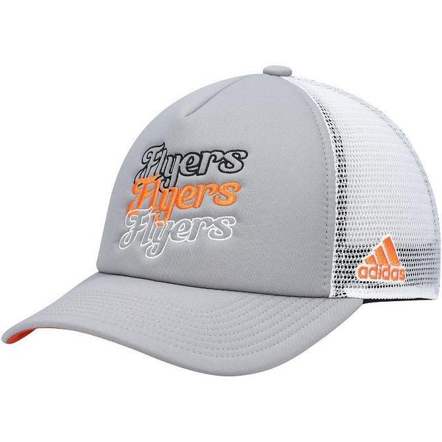 Womens adidas Gray/White Philadelphia Flyers Foam Trucker Snapback Hat Product Image