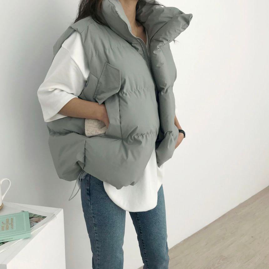 Plain Zip Puffer Vest Product Image