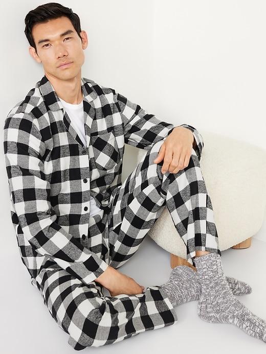 Printed Flannel Pajama Set Product Image