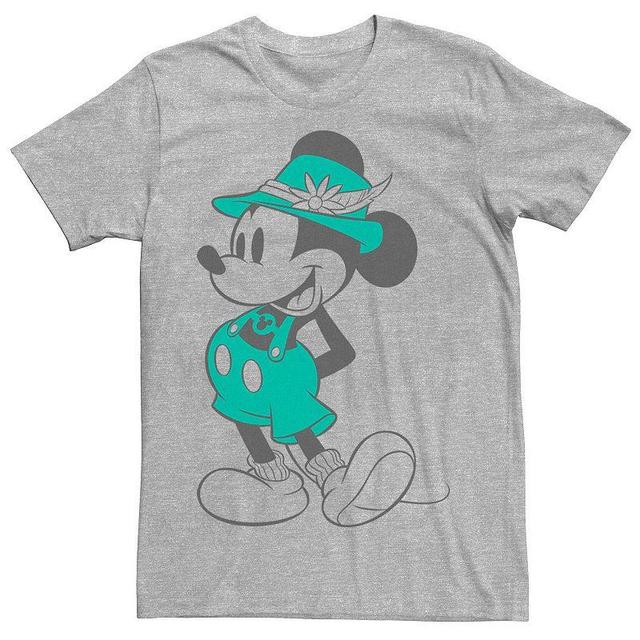 Mens Disney Mickey Mouse Vintage Lederhosen Portrait Tee Athletic Grey Product Image