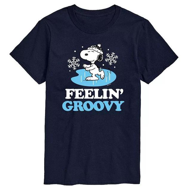 Big & Tall Peanuts Feelin Groovy Tee, Mens Blue Product Image