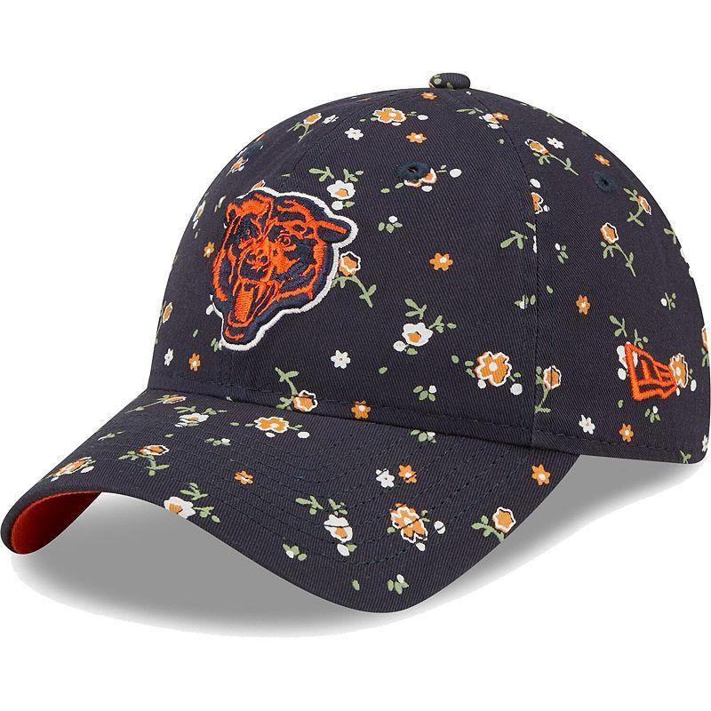 Womens New Era Chicago Bears Floral 9TWENTY Adjustable Hat, Blue Product Image