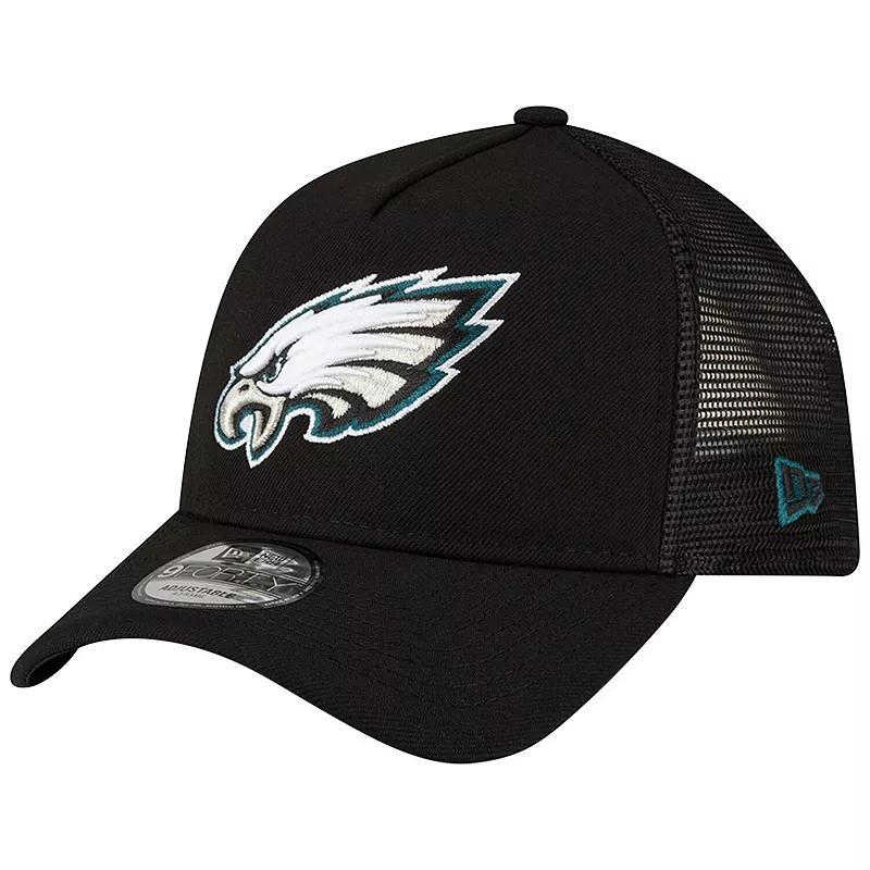 Mens New Era Philadelphia Eagles A-Frame Trucker 9FORTY Adjustable Hat Product Image