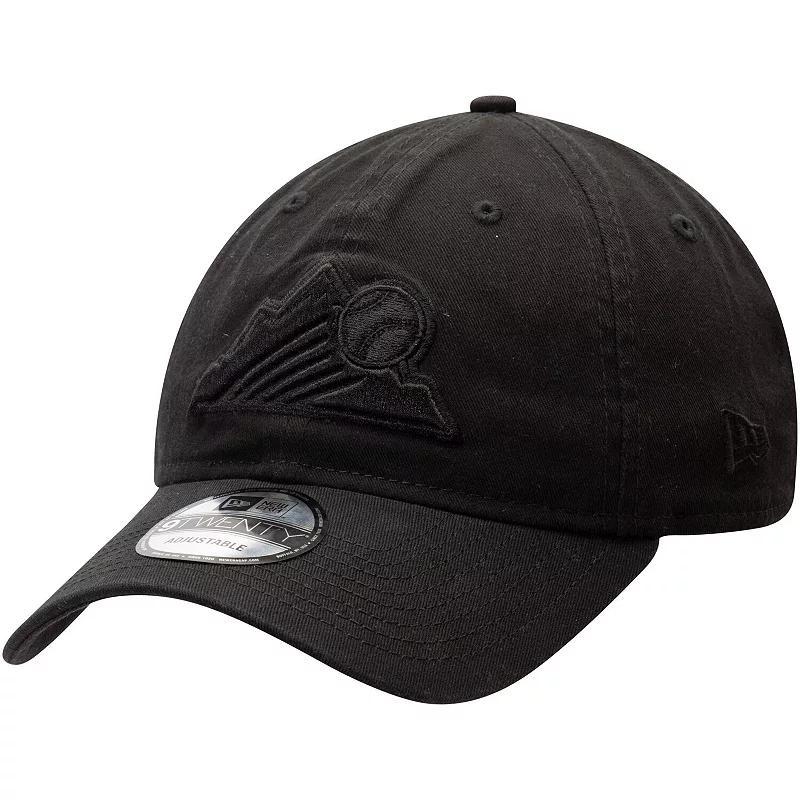 Mens New Era Black Colorado Rockies Team Tonal Core Classic 9TWENTY Adjustable Hat Product Image