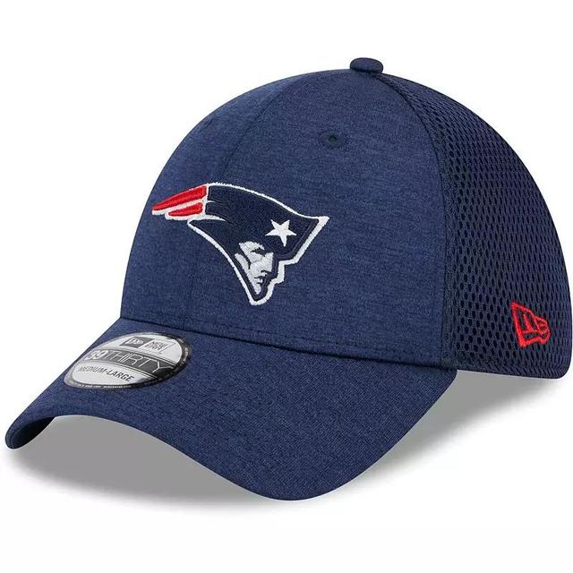 Mens New Era New England Patriots Stripe 39THIRTY Flex Hat Blue Product Image