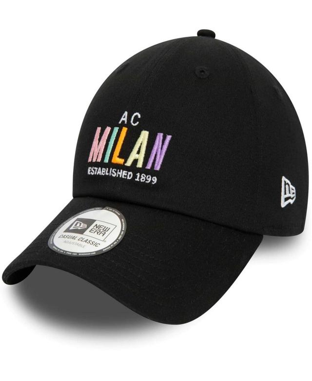 New Era Mens Black Ac Milan Wordmark 9Twenty Adjustable Hat Product Image