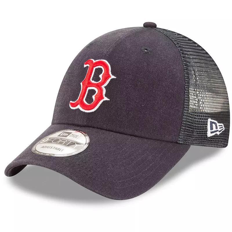 Mens Navy Boston Red Sox Trucker 9FORTY Adjustable Snapback Hat Product Image