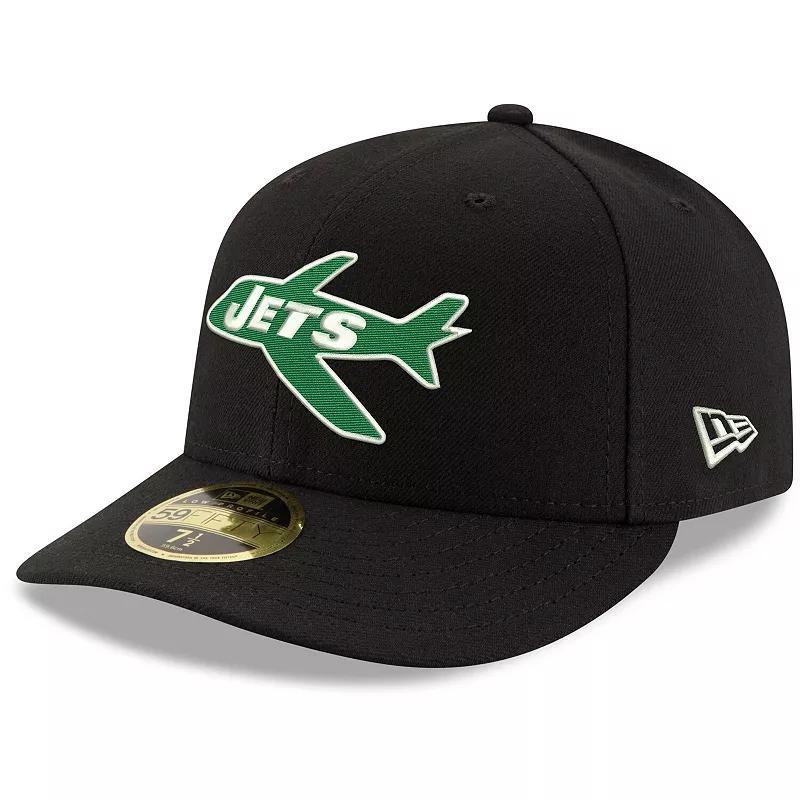 Mens New Era Black New York Jets Omaha Throwback Low Profile 59FIFTY Fitted Hat Product Image