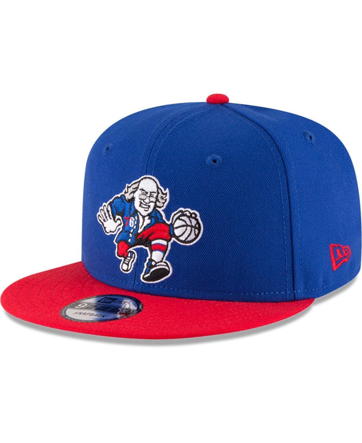 Mens New Era Royal/Red Philadelphia 76ers 2-Tone 9FIFTY Adjustable Snapback Hat Product Image