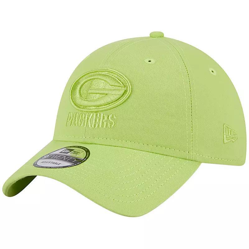 Mens New Era Neon Green Green Bay Packers Core Classic 2.0 Brights 9TWENTY Adjustable Hat Product Image