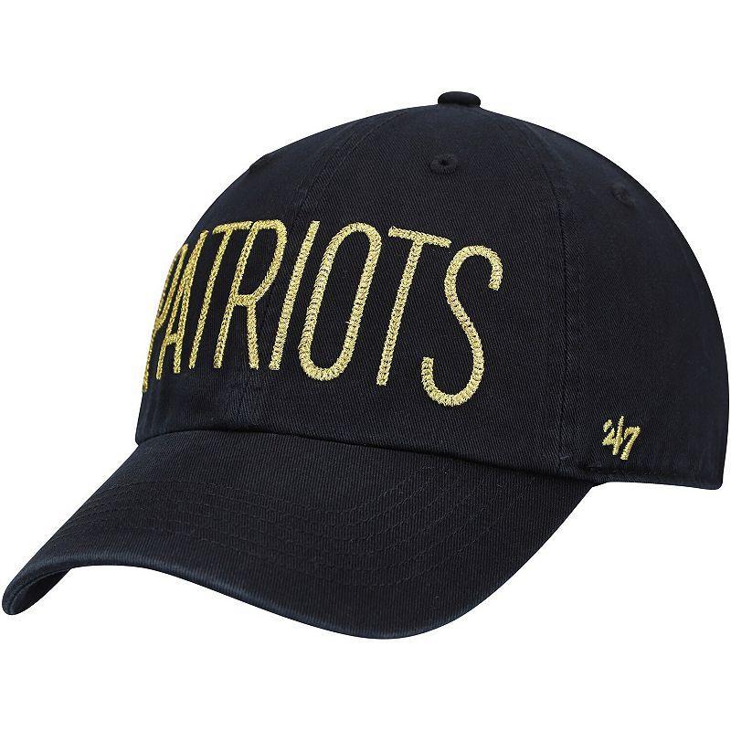 Womens 47 New England Patriots Shimmer Text Clean Up Adjustable Hat Product Image