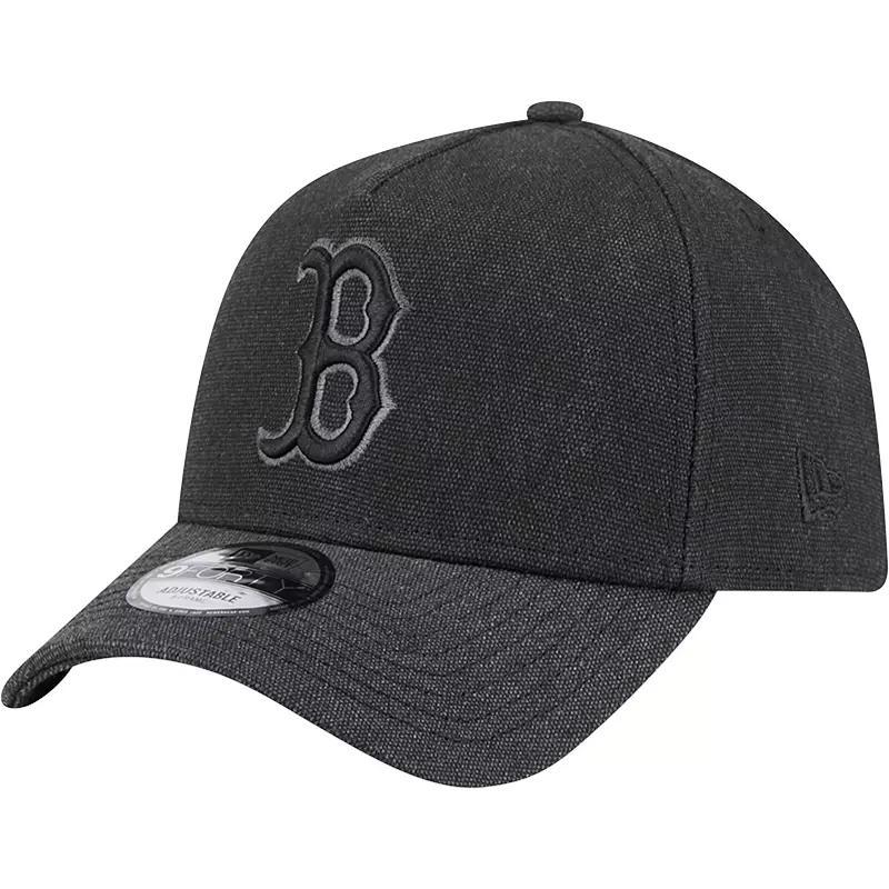 Mens New Era Charcoal Boston Red Sox Logo Essentials 9FORTY A-Frame Adjustable Hat Product Image