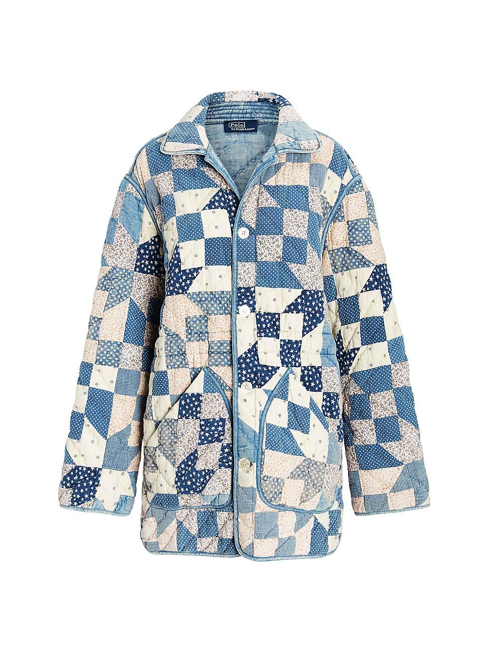 Womens Patchwork Cotton Padded Coat Product Image