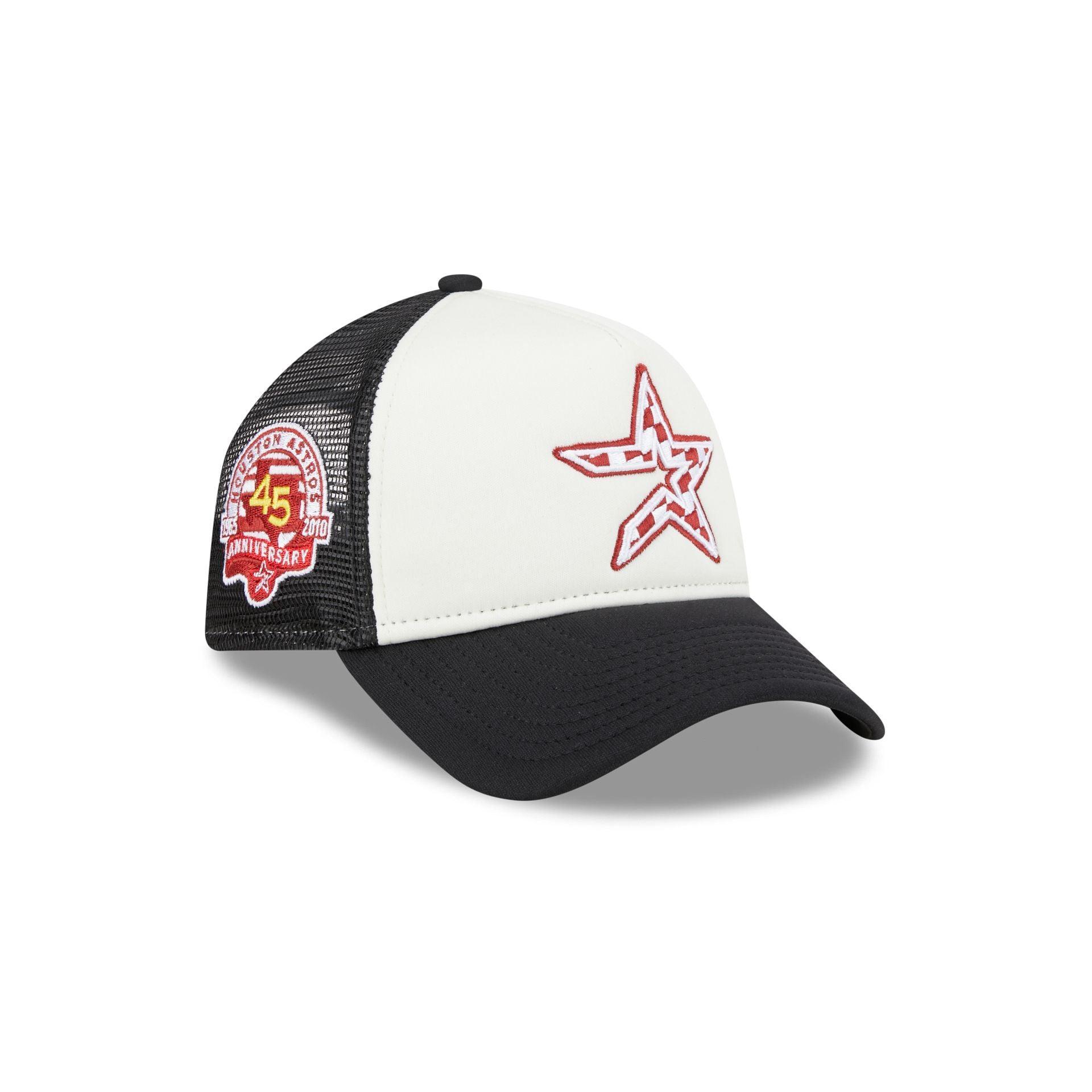 Houston Astros Checkered Flag 9FORTY A-Frame Trucker Hat Male Product Image