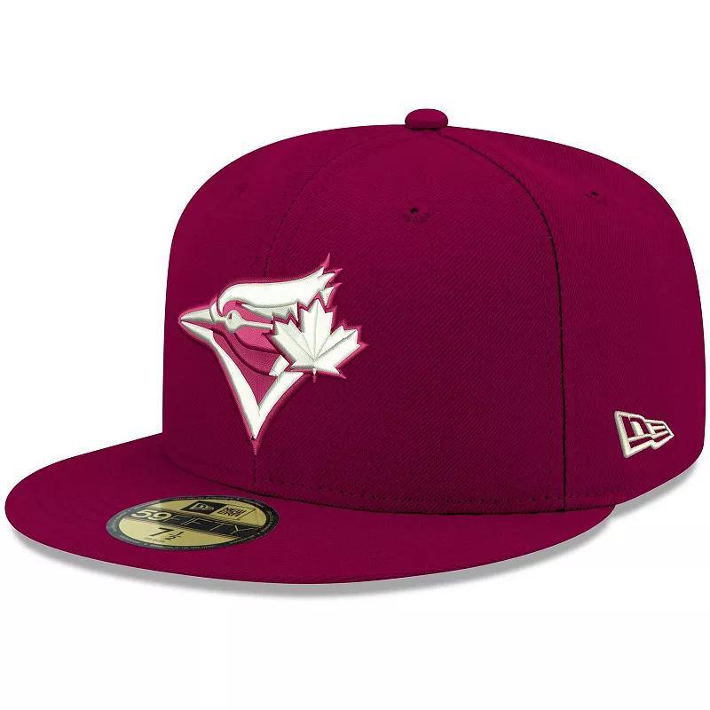 Mens New Era Cardinal Toronto Blue Jays White Logo 59FIFTY Fitted Hat Product Image