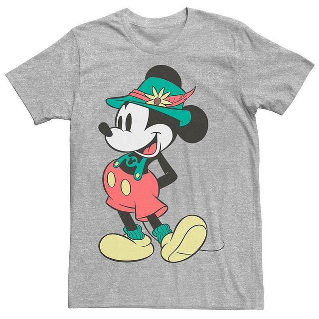 Disneys Mickey Mouse Happy Lederhosen Portrait Mens Tee Athletic Grey Product Image