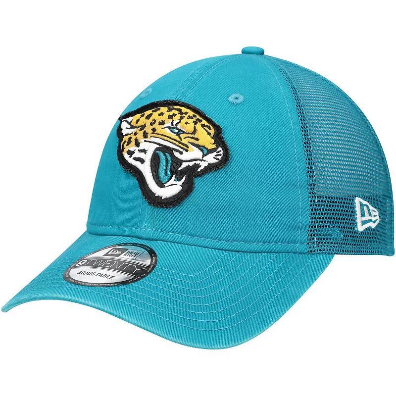 Mens New Era Teal Jacksonville Jaguars Game Day 9TWENTY Adjustable Trucker Hat Product Image