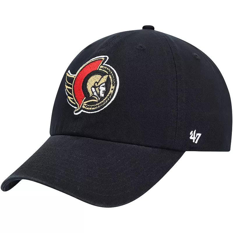 Mens 47 Black Ottawa Senators Clean Up Adjustable Hat Product Image