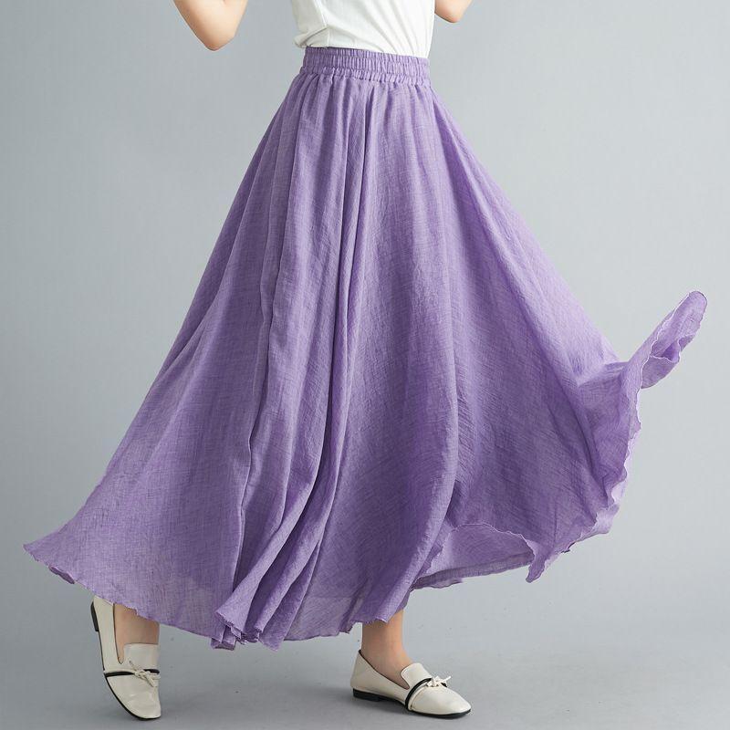 Maxi A-Line Linen Skirt Product Image