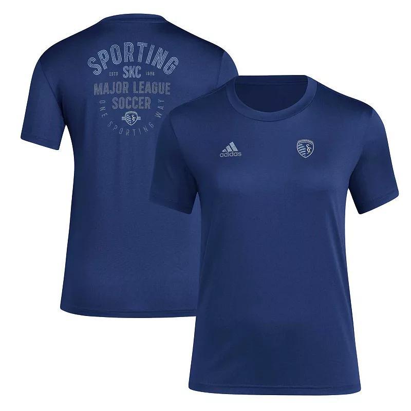 Womens adidas Sporting Kansas City Local Stoic T-Shirt Blue Product Image