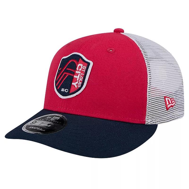 Mens New Era Red St. Louis City SC Throwback Trucker Low Profile 9FIFTY Snapback Hat Product Image