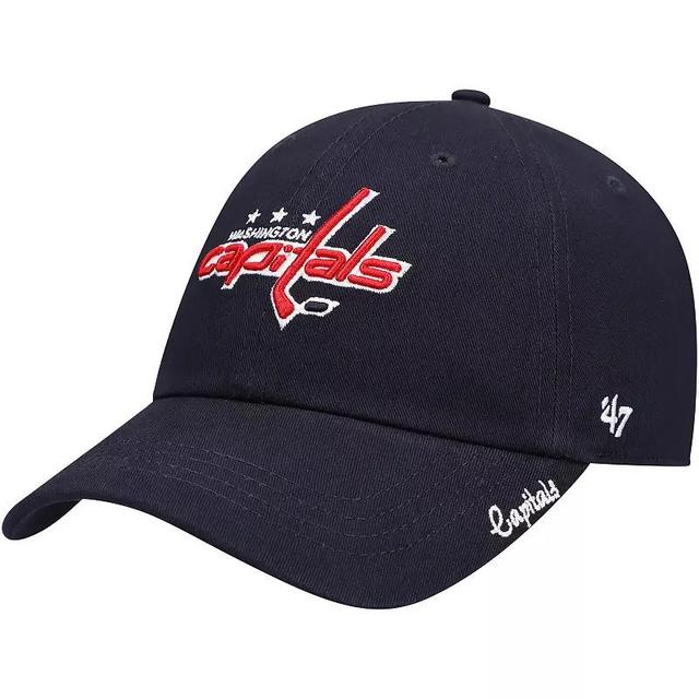 Womens Navy Washington Capitals Team Miata Clean Up Adjustable Hat Product Image