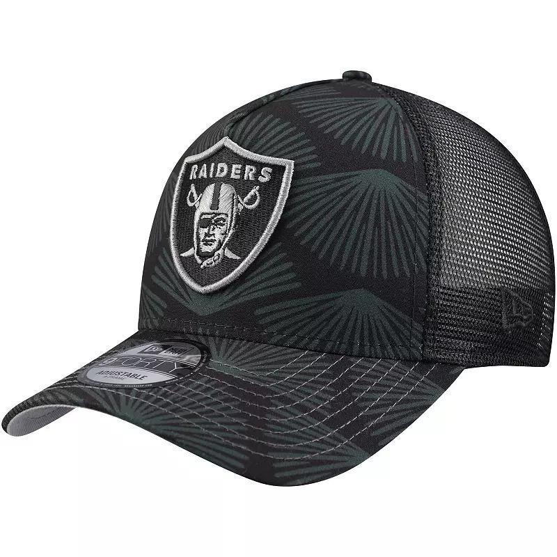 Mens New Era Black Las Vegas Raiders Agave Trucker 9FORTY Adjustable Hat Product Image