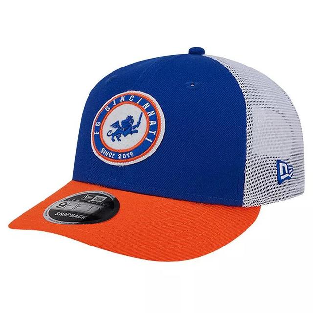 Mens New Era Blue FC Cincinnati Throwback Trucker Low Profile 9FIFTY Snapback Hat Product Image