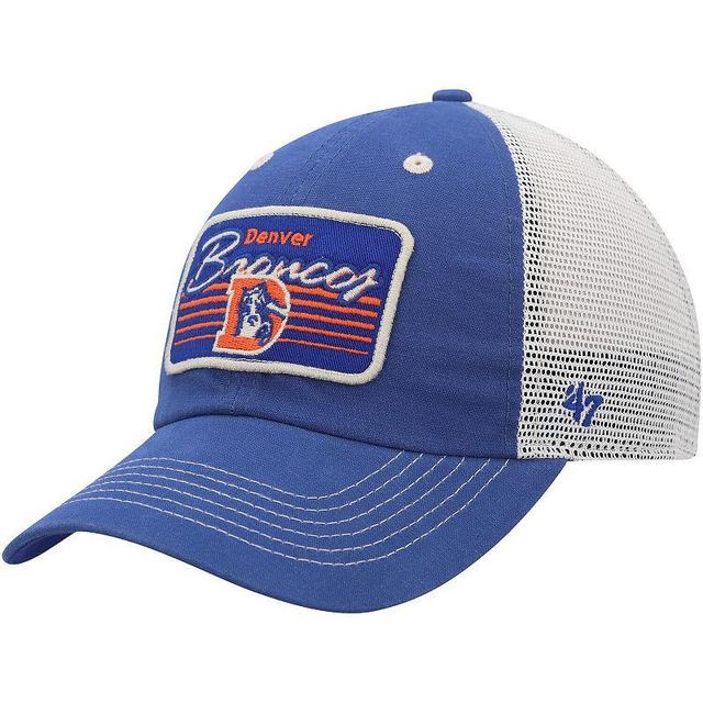 Mens 47 Royal/Natural Denver Broncos Legacy Five Point Trucker Clean Up Adjustable Hat Product Image