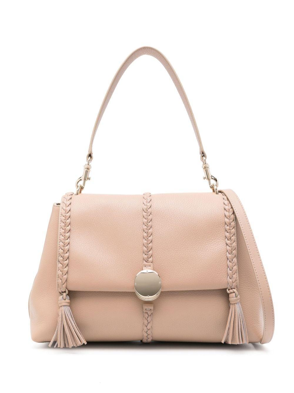 Penelope Leather Shoulder Bag In Neutrals Product Image