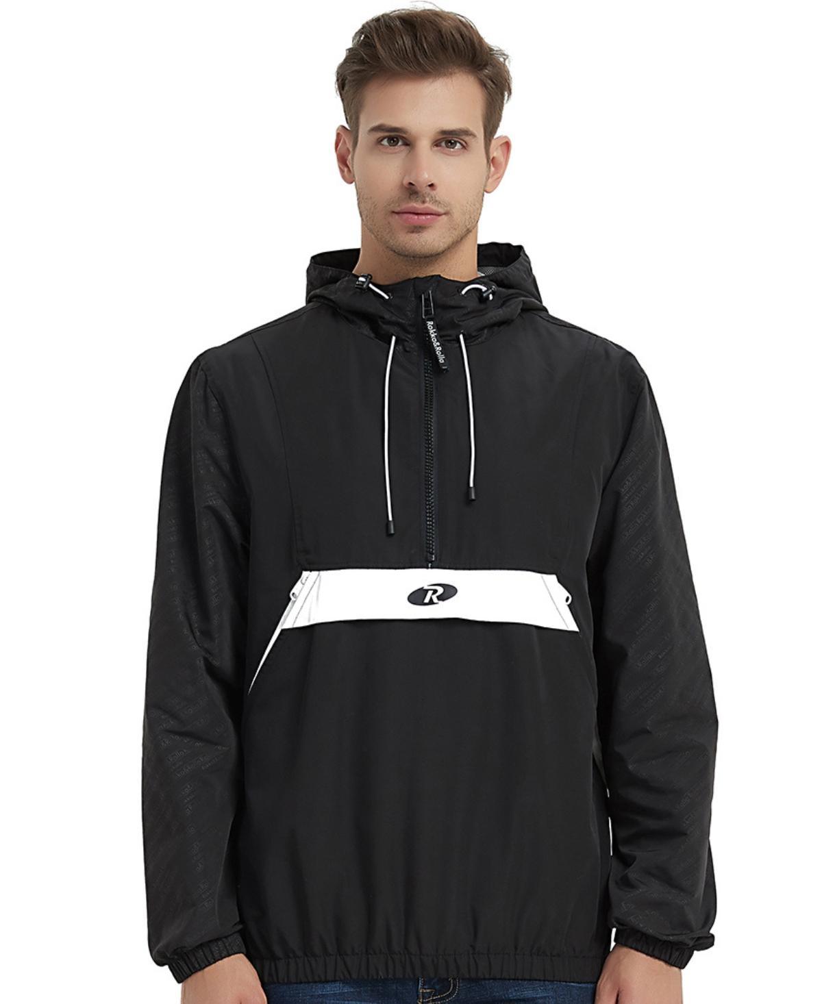 Rokka&Rolla Mens Pullover Mesh lined Windbreaker Anorak Jacket, up to size 2XL Product Image