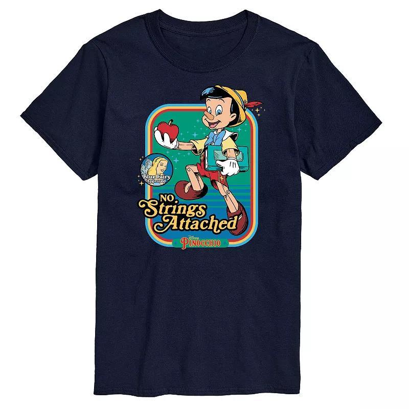 Disneys Pinocchio Big 7 Tall No Strings Attached Graphic Tee, Mens Blue Product Image