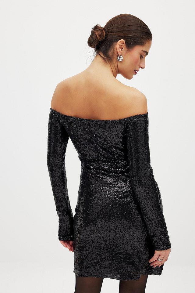 Off Shoulder Sequin Mini Dress Product Image