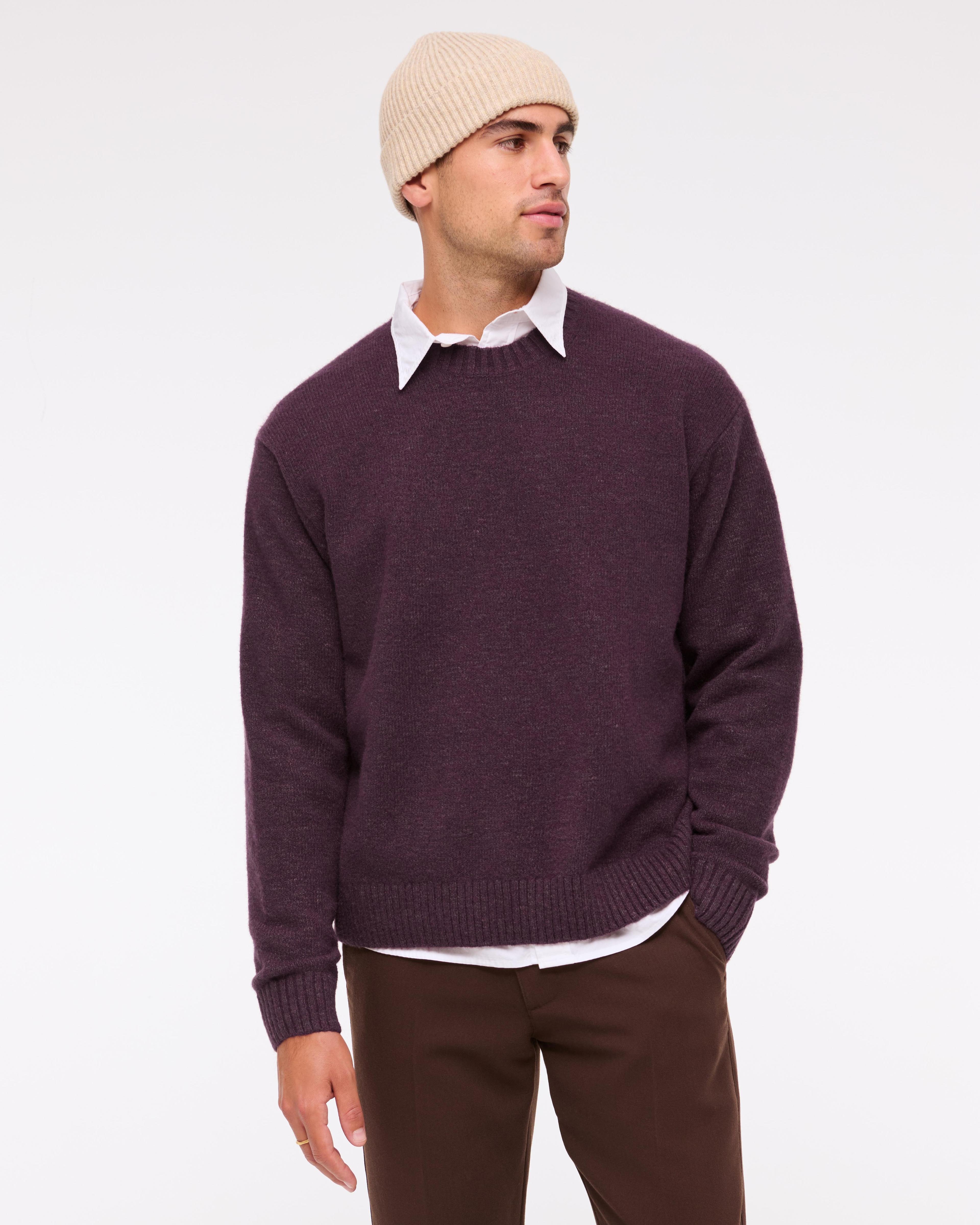 Oversized Marled Crew Sweater Product Image