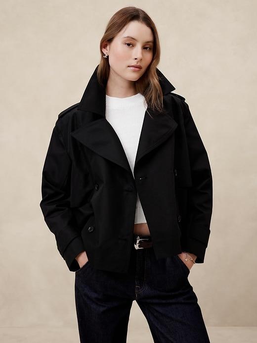 Oversized Short Trench Coat Product Image