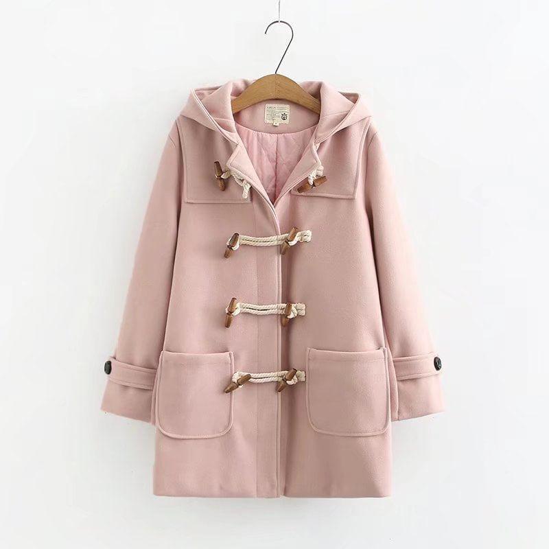 Plain Hooded Toggle Coat product image