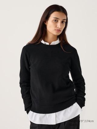 Womens Cashmere Sweater Black Medium UNIQLO US Product Image