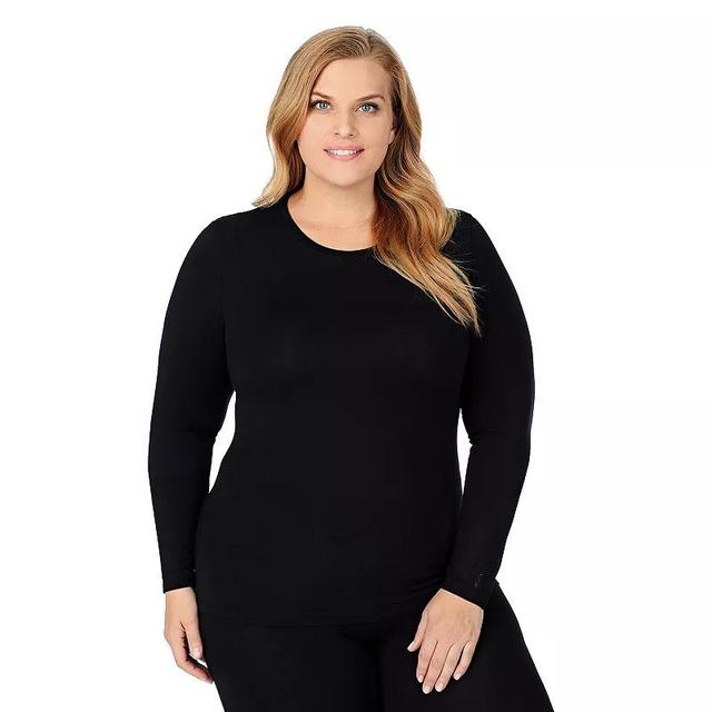 Plus Size Cuddl Duds Softwear with Stretch Long Sleeve Top, Womens Grey Heather Product Image