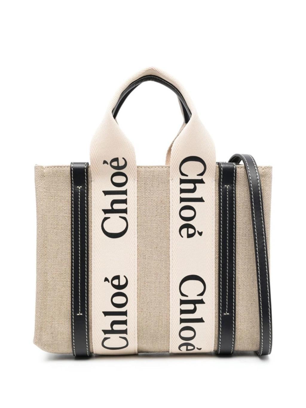 Woody Logo-strap Tote Bag In Neutrals Product Image