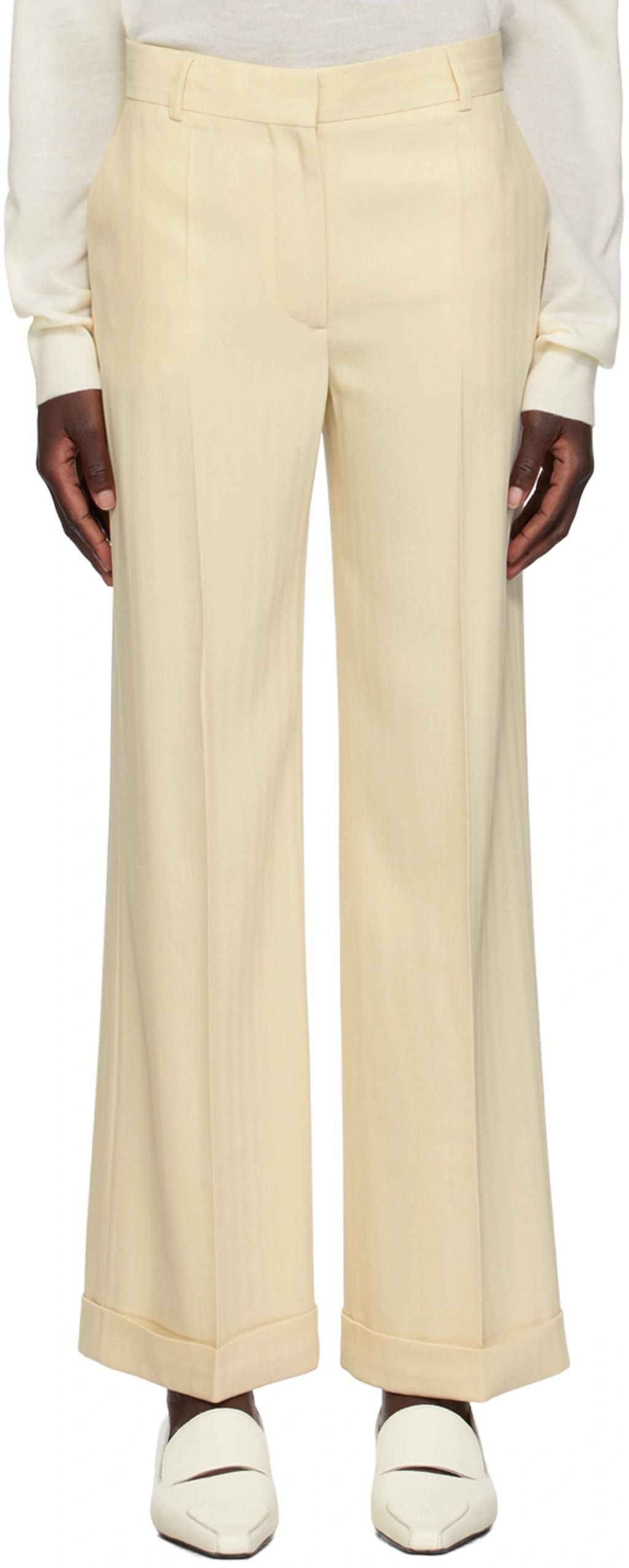 TOTÊME Tailored Herringbone-weave Suit Trousers In Neutral Product Image