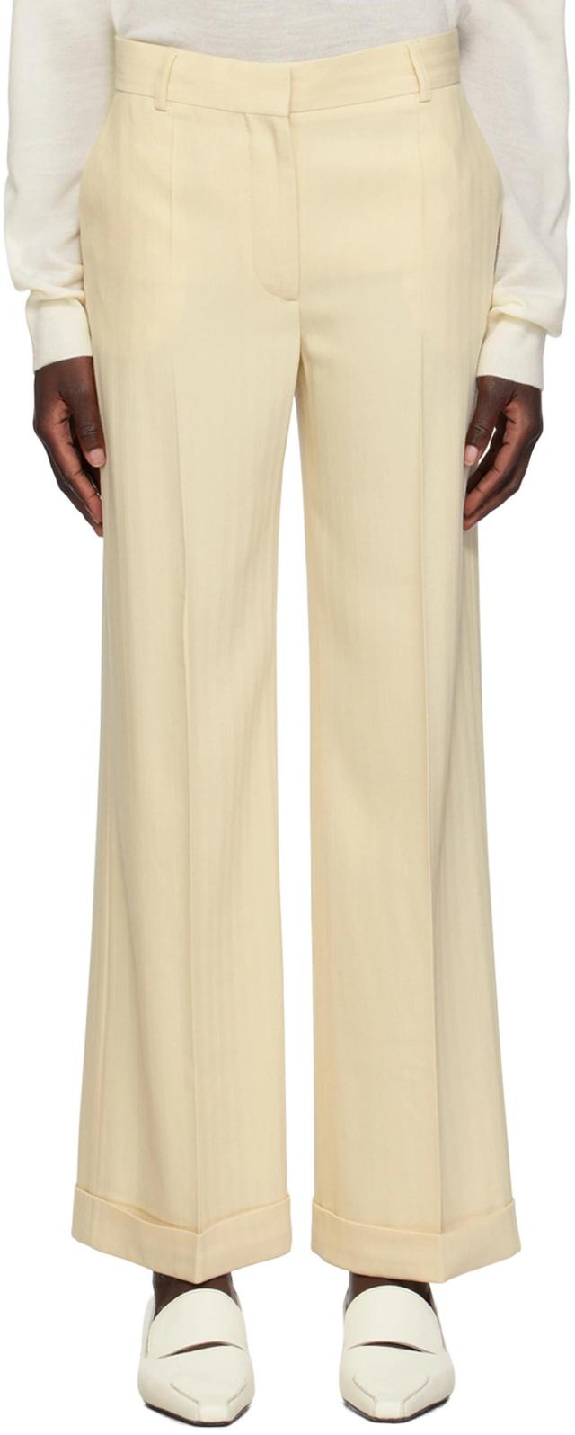 TOTÊME Tailored Herringbone-weave Suit Trousers In Neutral Product Image