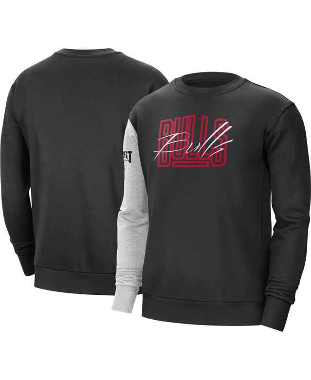 Mens Nike Black and Heather Gray Chicago Bulls Courtside Versus Force and Flight Pullover Sweatshirt - Black Product Image