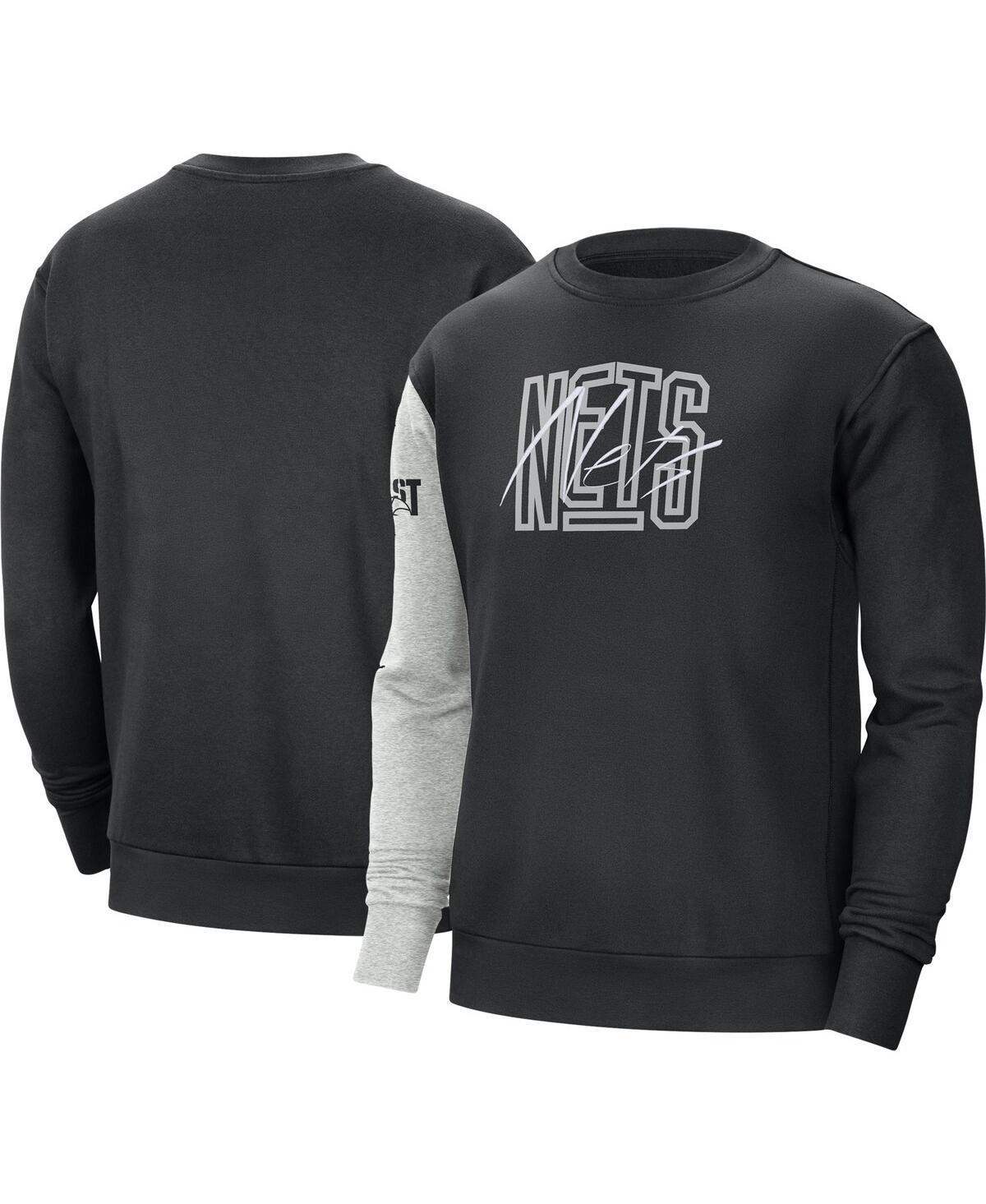 Mens Nike Black Brooklyn Nets Courtside Versus Force & Flight Pullover Sweatshirt - Black Product Image