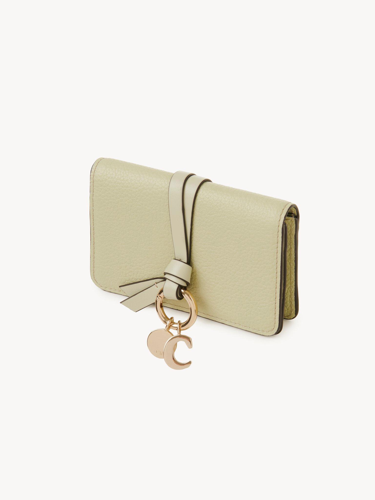 Alphabet card holder in grained leather Product Image